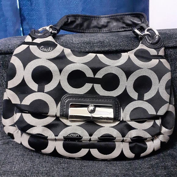 Coach 2011 KRISTIN Signature Sateen Satchel Hobo Handbag EUC - Picture 4 of 6